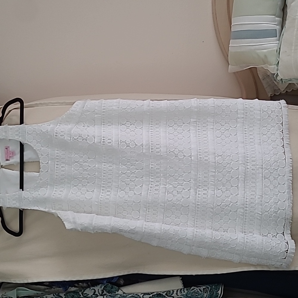 Lilly Pulitzer Anette Shift Dress Bubble Fringe Lace Sleeveless Lined